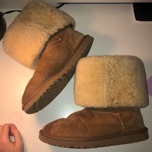 One pair of tall Ugg boots.